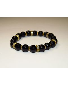 Essential Beaded Bracelet-Black-Gold