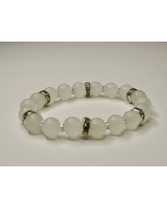 Essential Beaded Bracelet-White-Silver