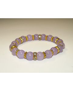Essential Beaded Bracelet-Lavender-Gold