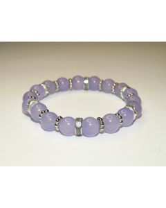 Essential Beaded Bracelet-Lavender-Silver