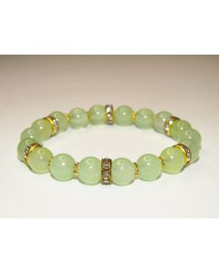 Essential Beaded Bracelet-Light Green-Gold
