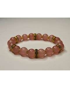 Essential Beaded Bracelet-Pink-Gold