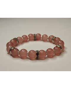 Essential Beaded Bracelet-Pink-Silver