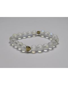 Essential Heart Beaded Bracelet-Rainbow-Gold