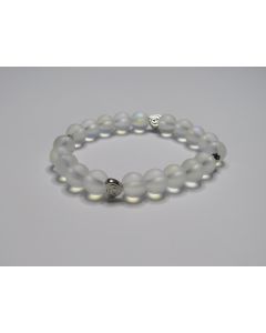 Essential Heart Beaded Bracelet-Rainbow-Silver