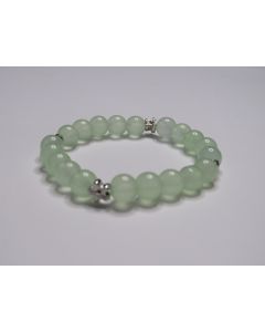 Essential Bloom Beaded Bracelet-Light Green-Silver