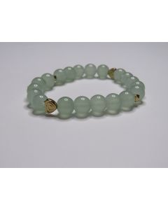 Essential Heart Beaded Bracelet-Green-Gold