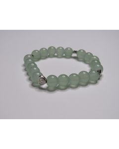 Essential Heart Beaded Bracelet-Green-Silver