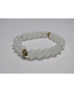 Essential Bloom Beaded Bracelet-White-Gold