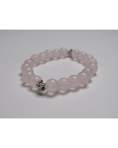 Essential Bloom Beaded Bracelet-Baby Pink-Silver