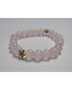 Essential Bloom Beaded Bracelet-Baby Pink-Gold