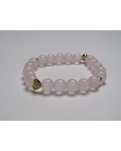 Essential Heart Beaded Bracelet-Baby Pink-Gold