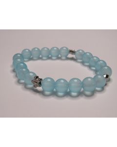 Essential Bloom Beaded Bracelet-Baby Blue-Silver