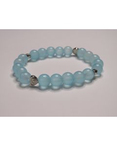 Essential Heart Beaded Bracelet-Baby Blue-Silver