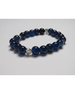 Essential Heart Beaded Bracelet-Navy-Silver