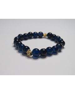 Essential Bloom Beaded Bracelet-Navy-Gold