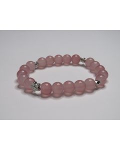 Essential Bloom Beaded Bracelet-Pink-Silver
