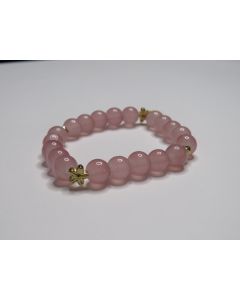 Essential Bloom Beaded Bracelet-Pink-Gold