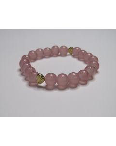 Essential Heart Beaded Bracelet-Pink-Gold